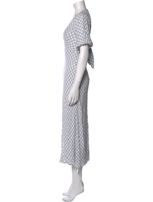 RIXO Plaid Print Midi Length Dress