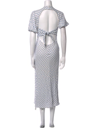 RIXO Plaid Print Midi Length Dress