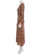 RIXO Animal Print Long Dress