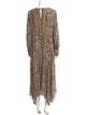 RIXO Animal Print Long Dress