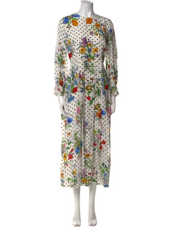 RIXO Silk Long Dress