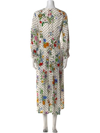 RIXO Silk Long Dress