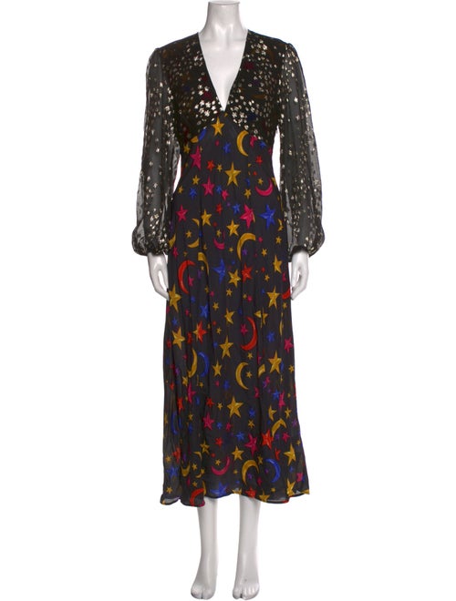 RIXO Silk Long Dress