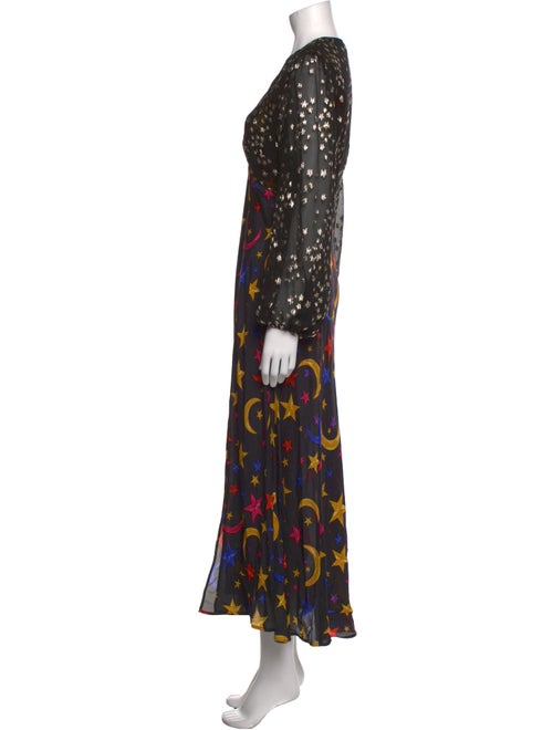 RIXO Silk Long Dress