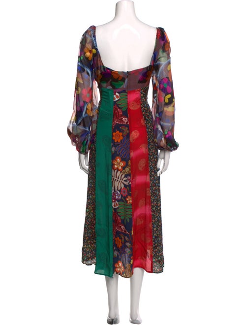 RIXO Silk Long Dress