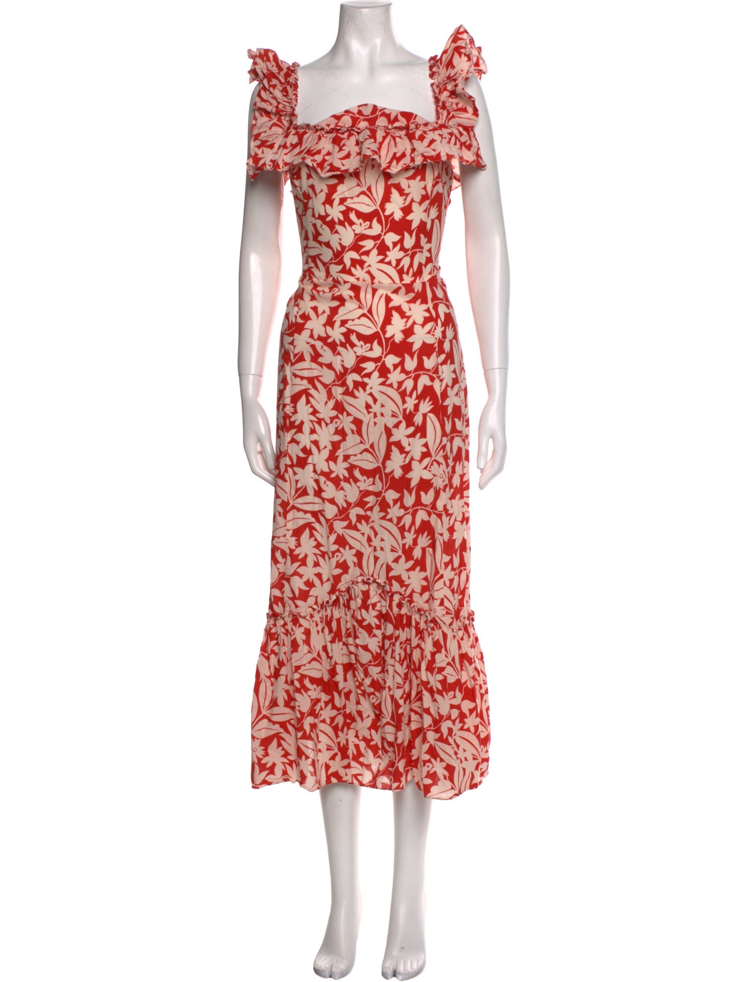 RIXO Printed Midi Length Dress