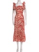 RIXO Printed Midi Length Dress