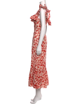 RIXO Printed Midi Length Dress