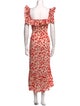 RIXO Printed Midi Length Dress