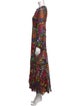RIXO Printed Long Dress