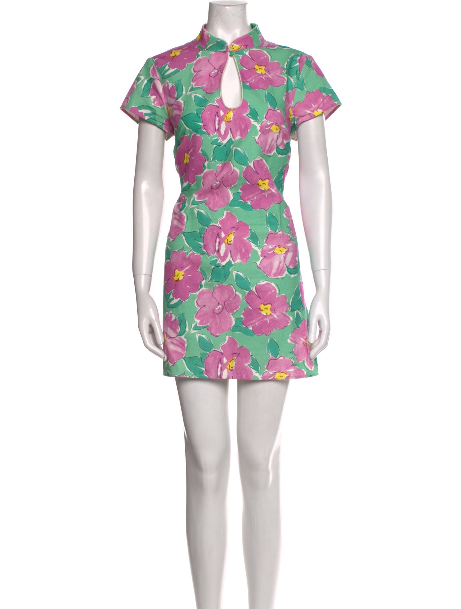 RIXO Floral Print Mini Dress