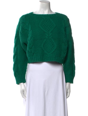 RIXO Wool Bateau Neckline Sweater