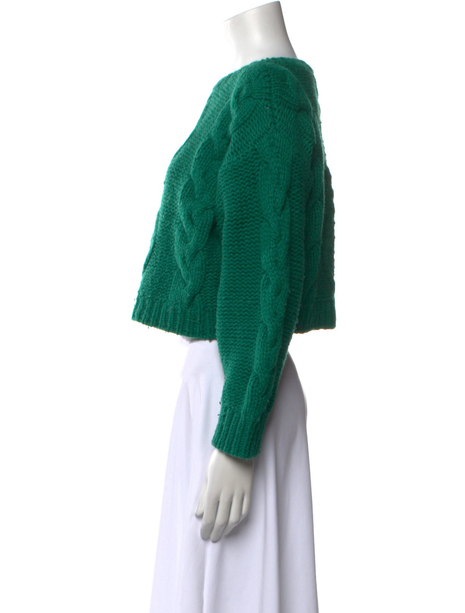 RIXO Wool Bateau Neckline Sweater