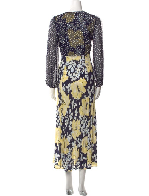 RIXO Silk Long Dress