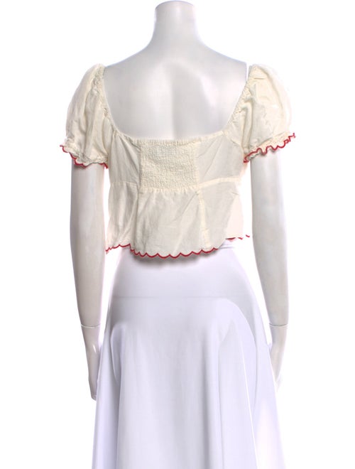 RIXO Floral Print Scoop Neck Crop Top