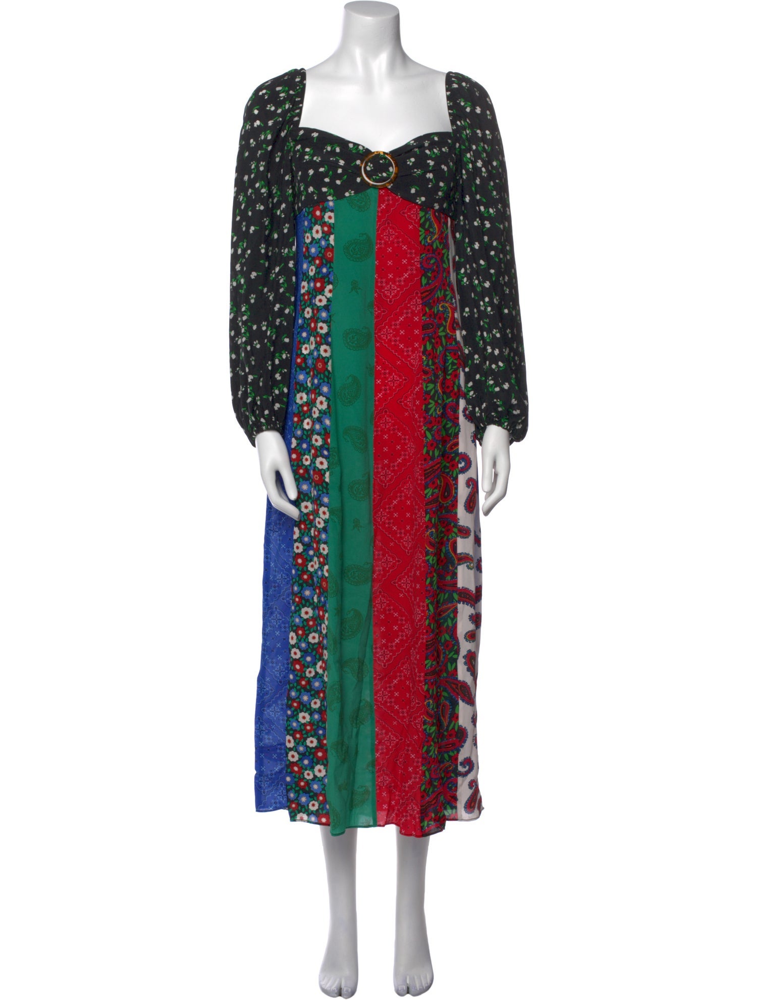 RIXO Silk Long Dress