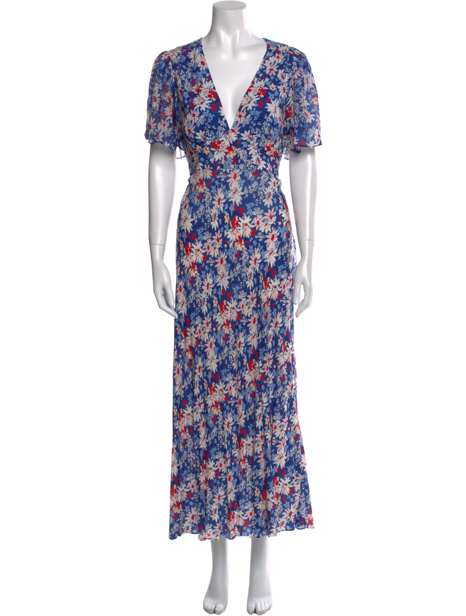 RIXO Floral Print Long Dress