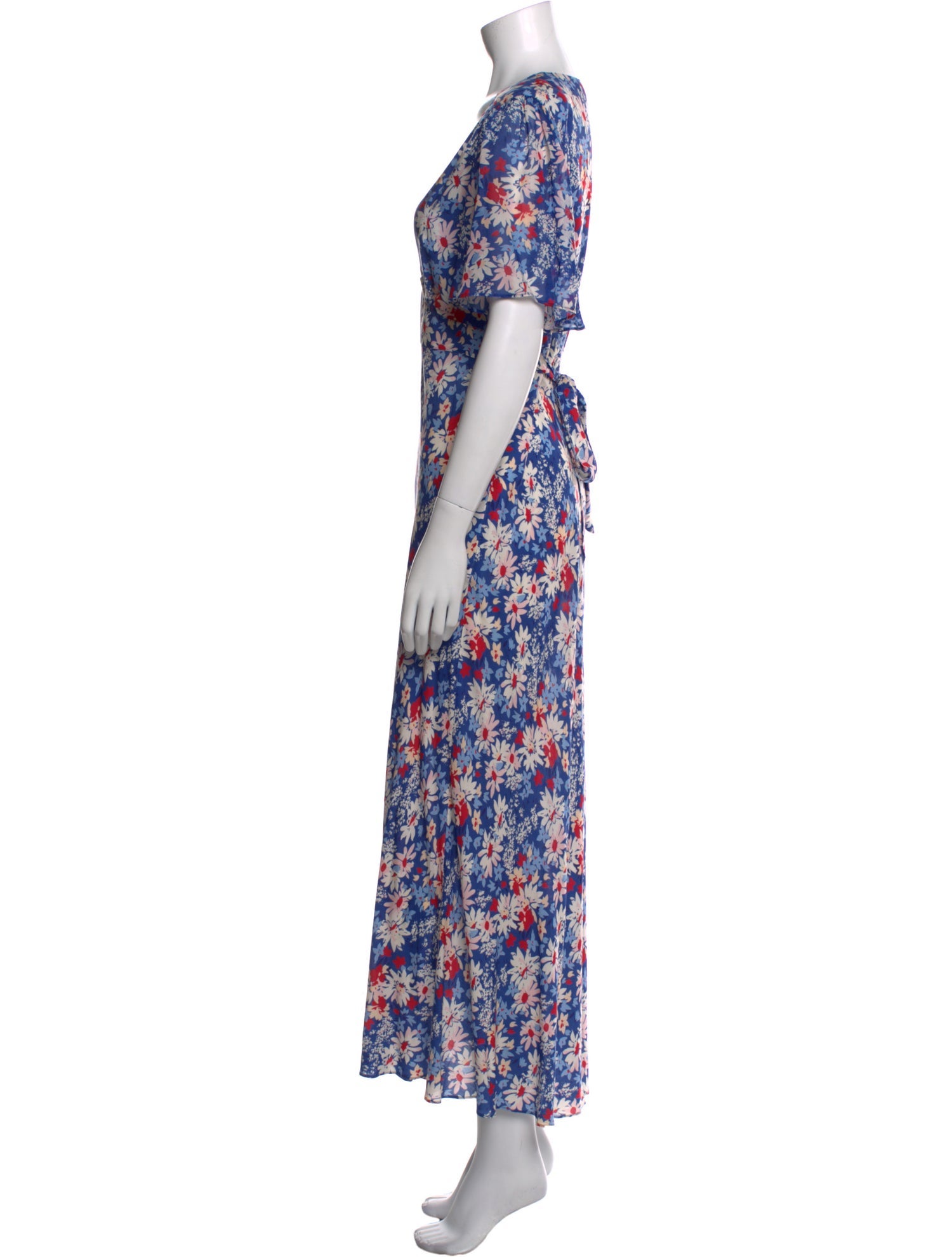 RIXO Floral Print Long Dress