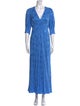 RIXO V-Neck Long Dress