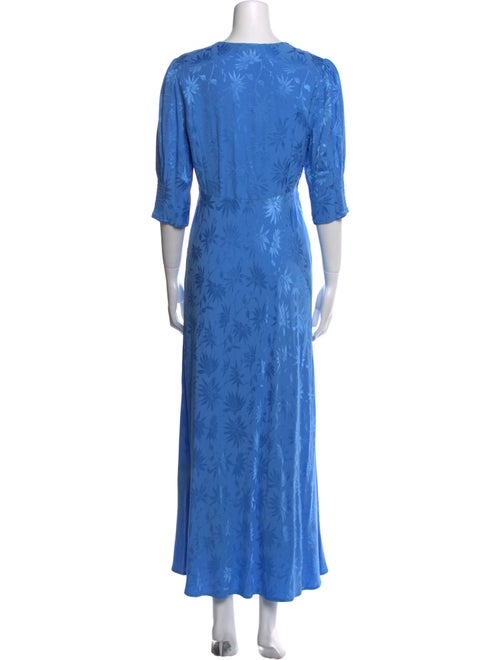 RIXO V-Neck Long Dress