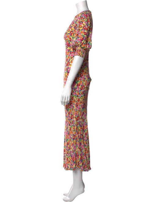 RIXO Floral Print Long Dress