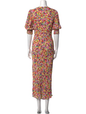 RIXO Floral Print Long Dress
