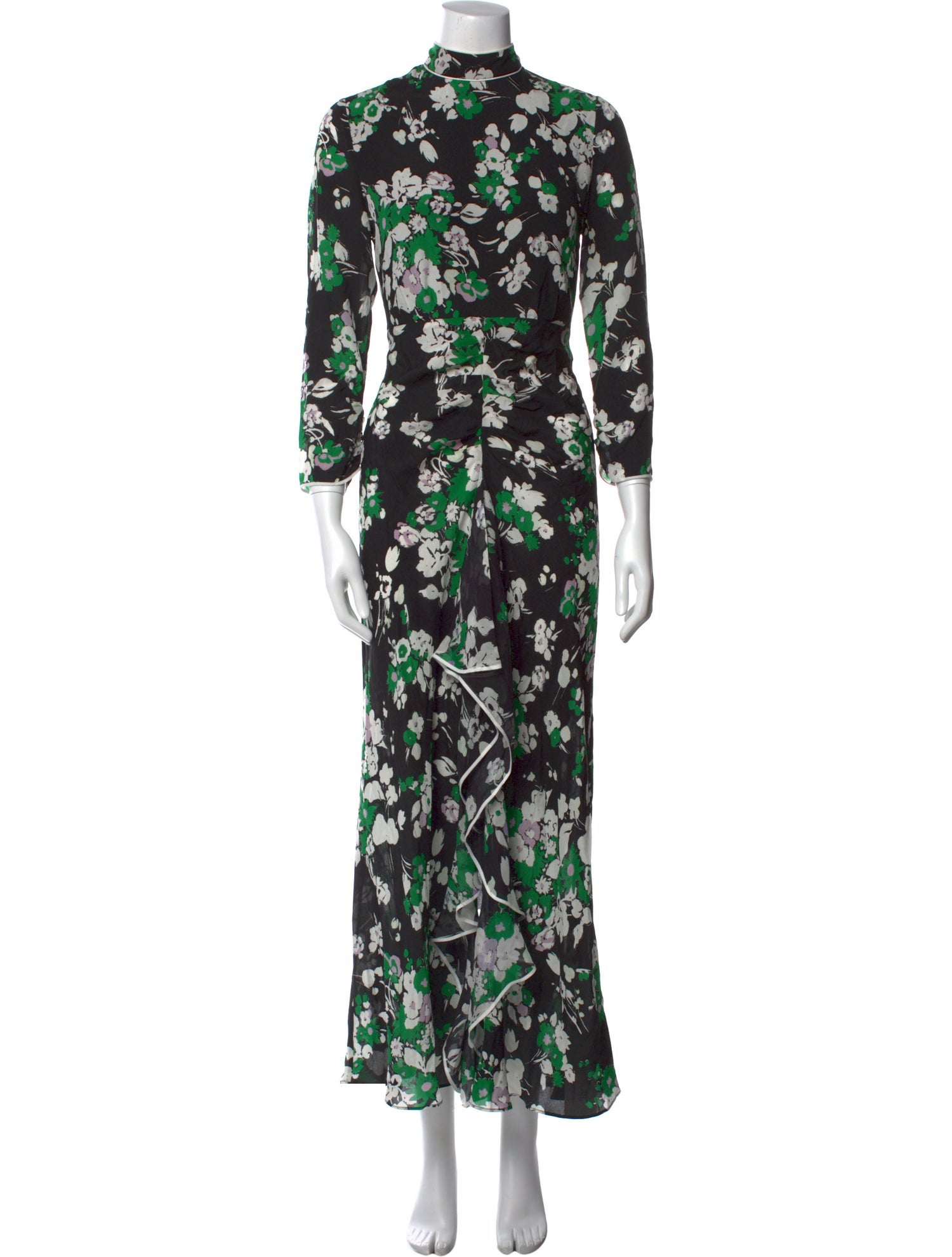 RIXO Silk Long Dress