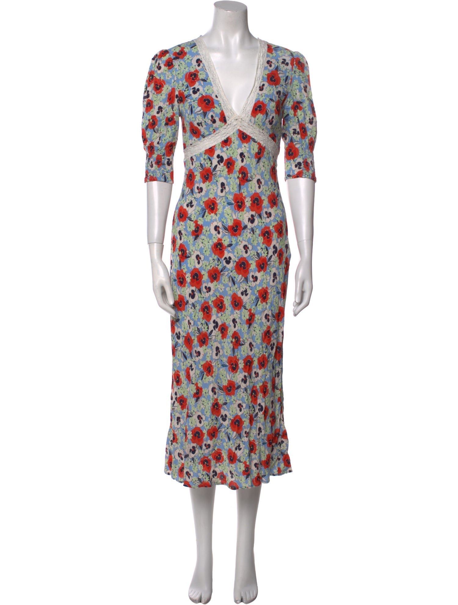 RIXO Floral Print Long Dress