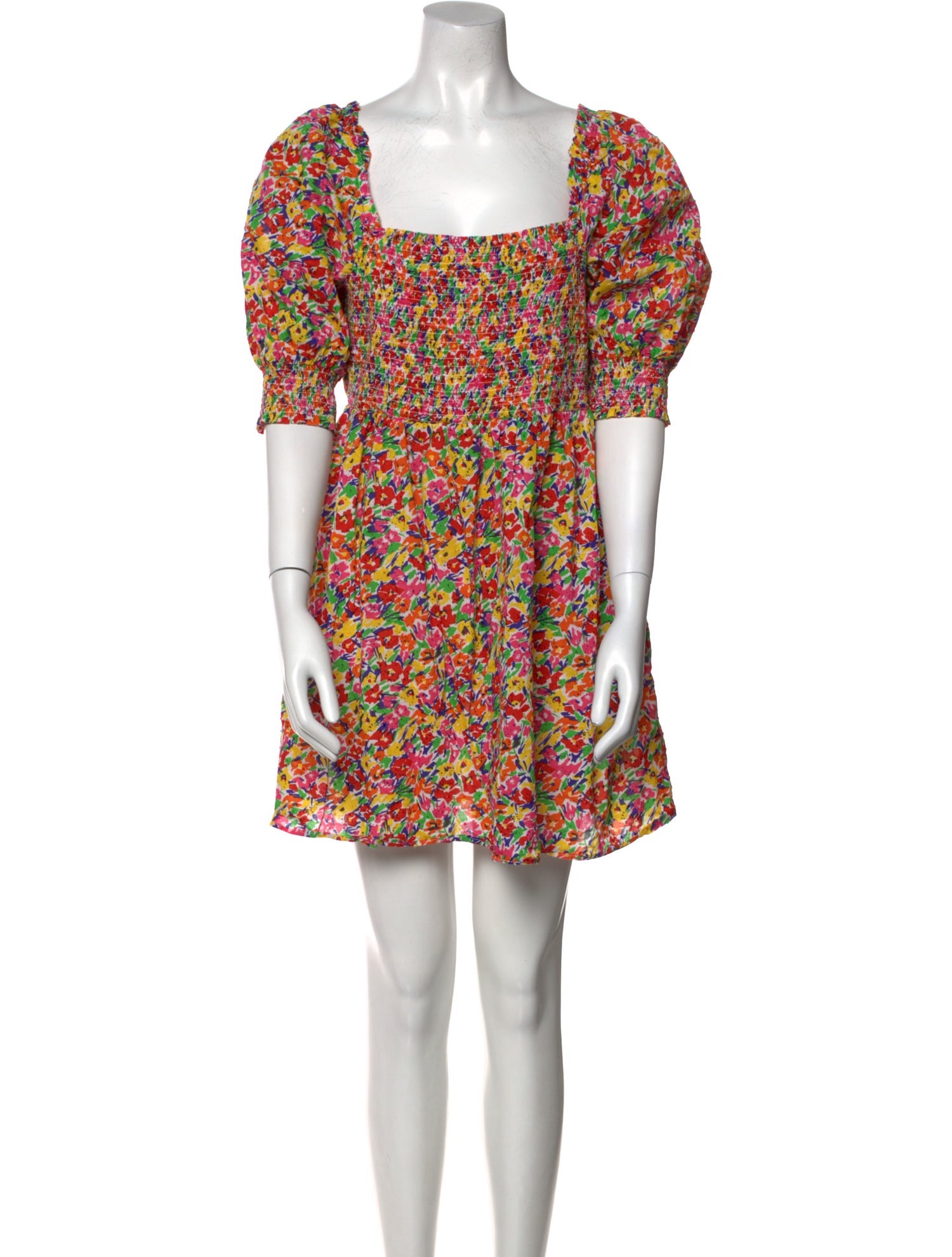 RIXO Floral Print Mini Dress