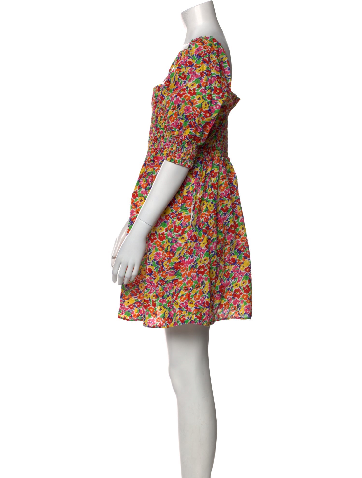 RIXO Floral Print Mini Dress