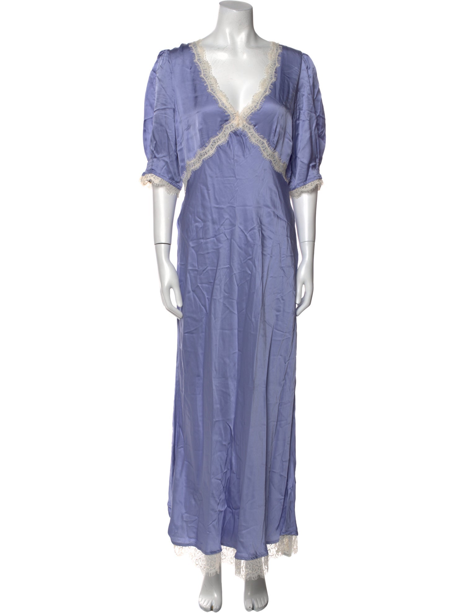 RIXO V-Neck Long Dress