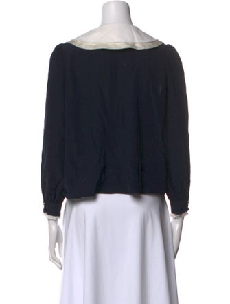 RIXO Silk Tie Neck Blouse