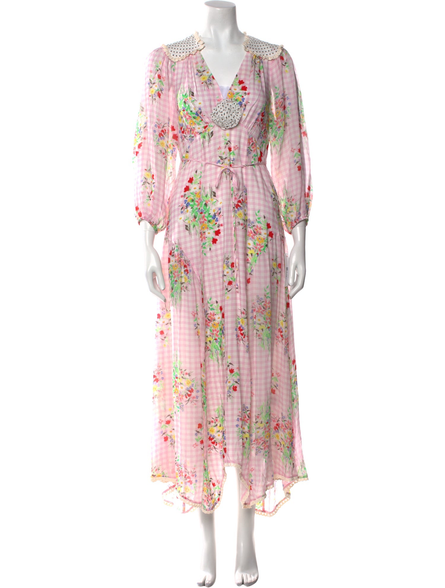 RIXO Floral Print Long Dress