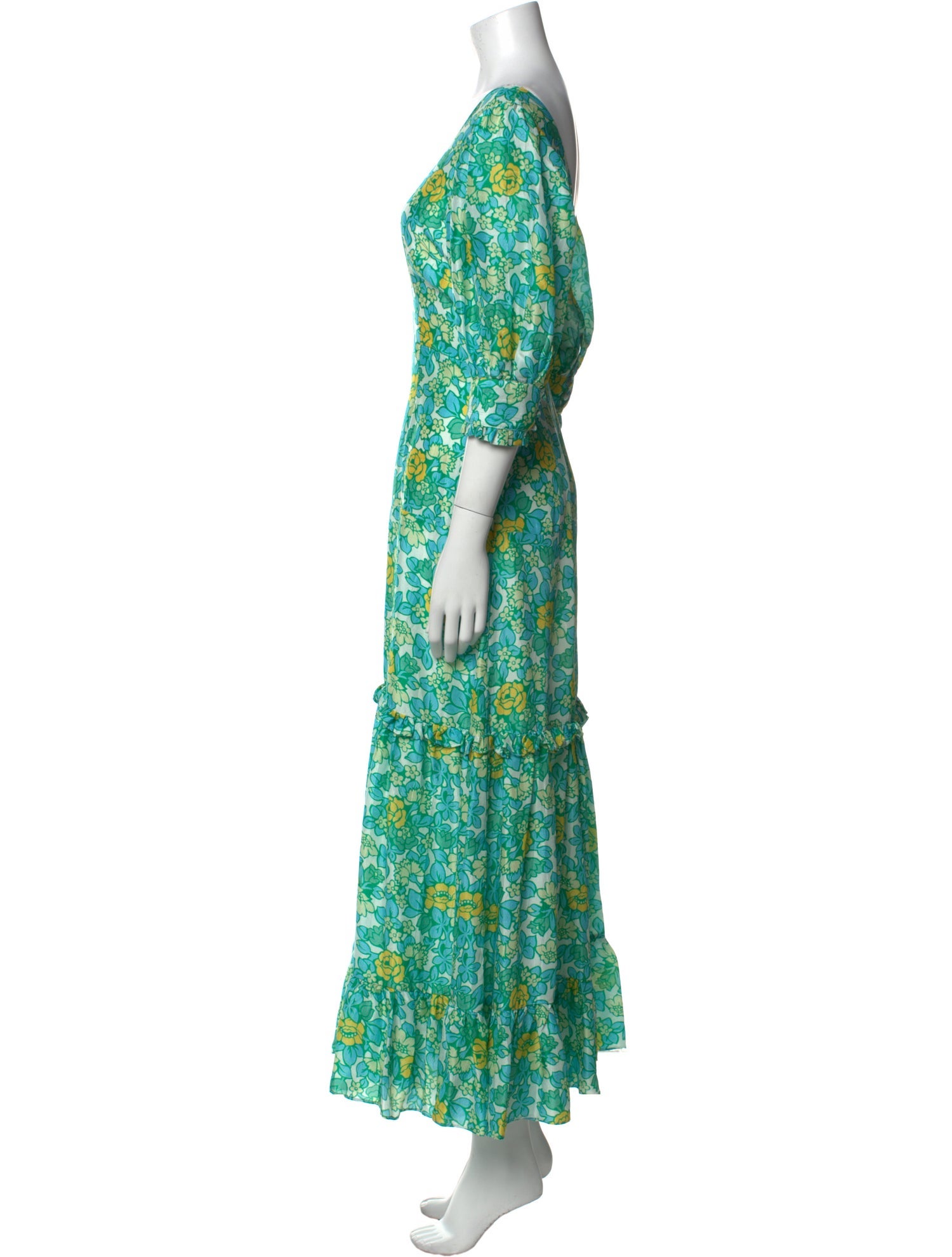 RIXO Silk Long Dress
