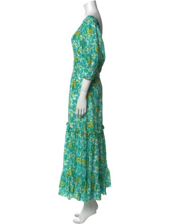 RIXO Silk Long Dress