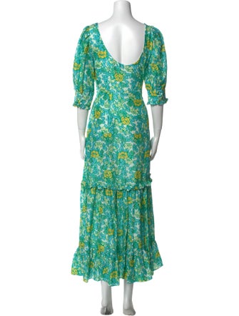 RIXO Silk Long Dress