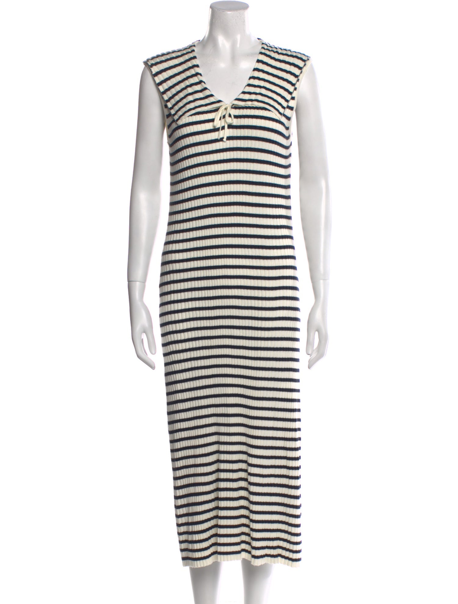 RIXO Striped Long Dress