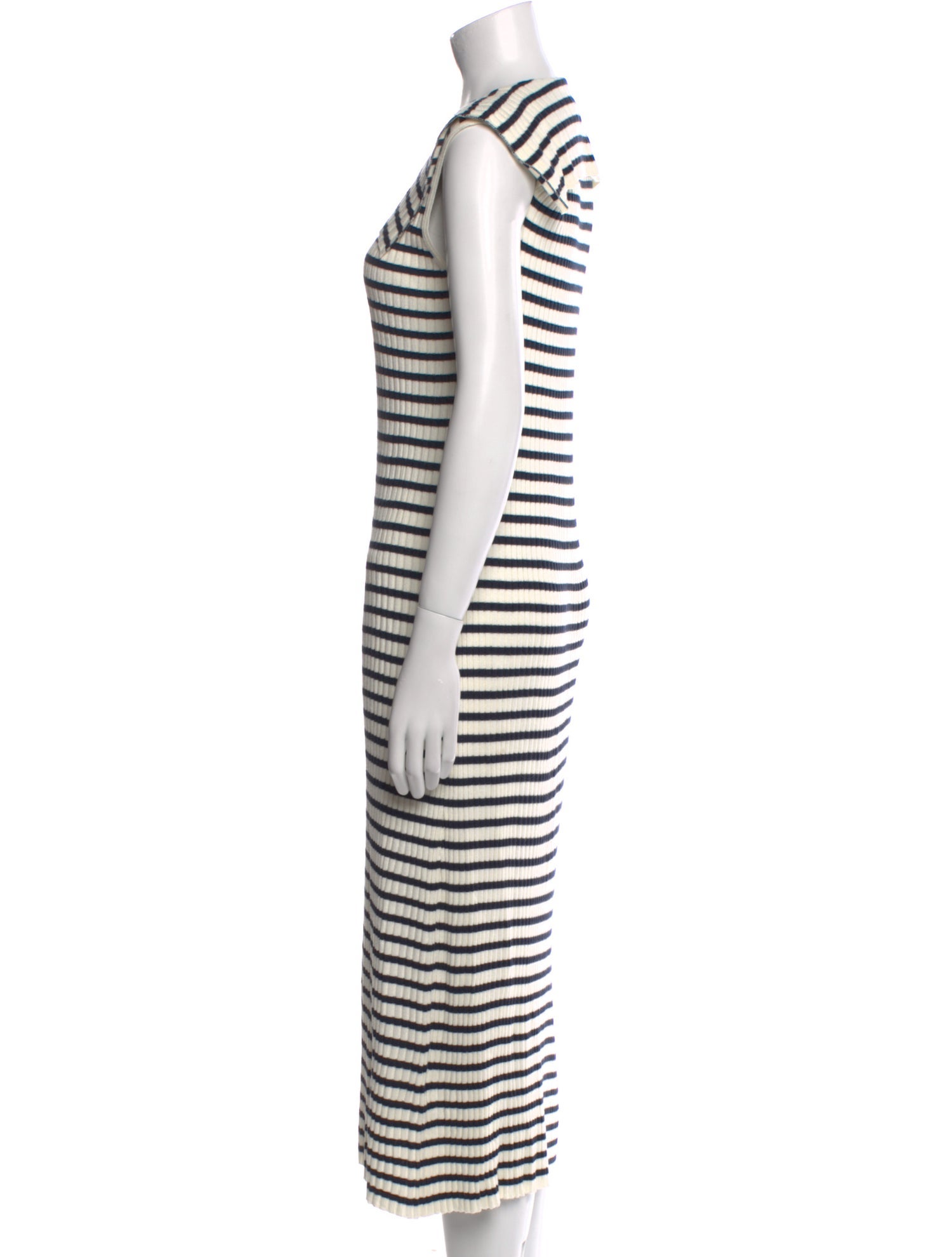 RIXO Striped Long Dress