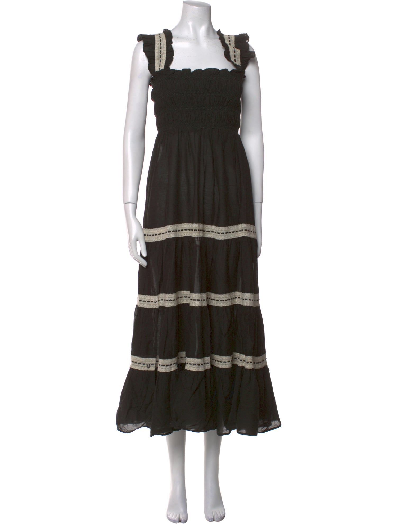 RIXO Striped Long Dress