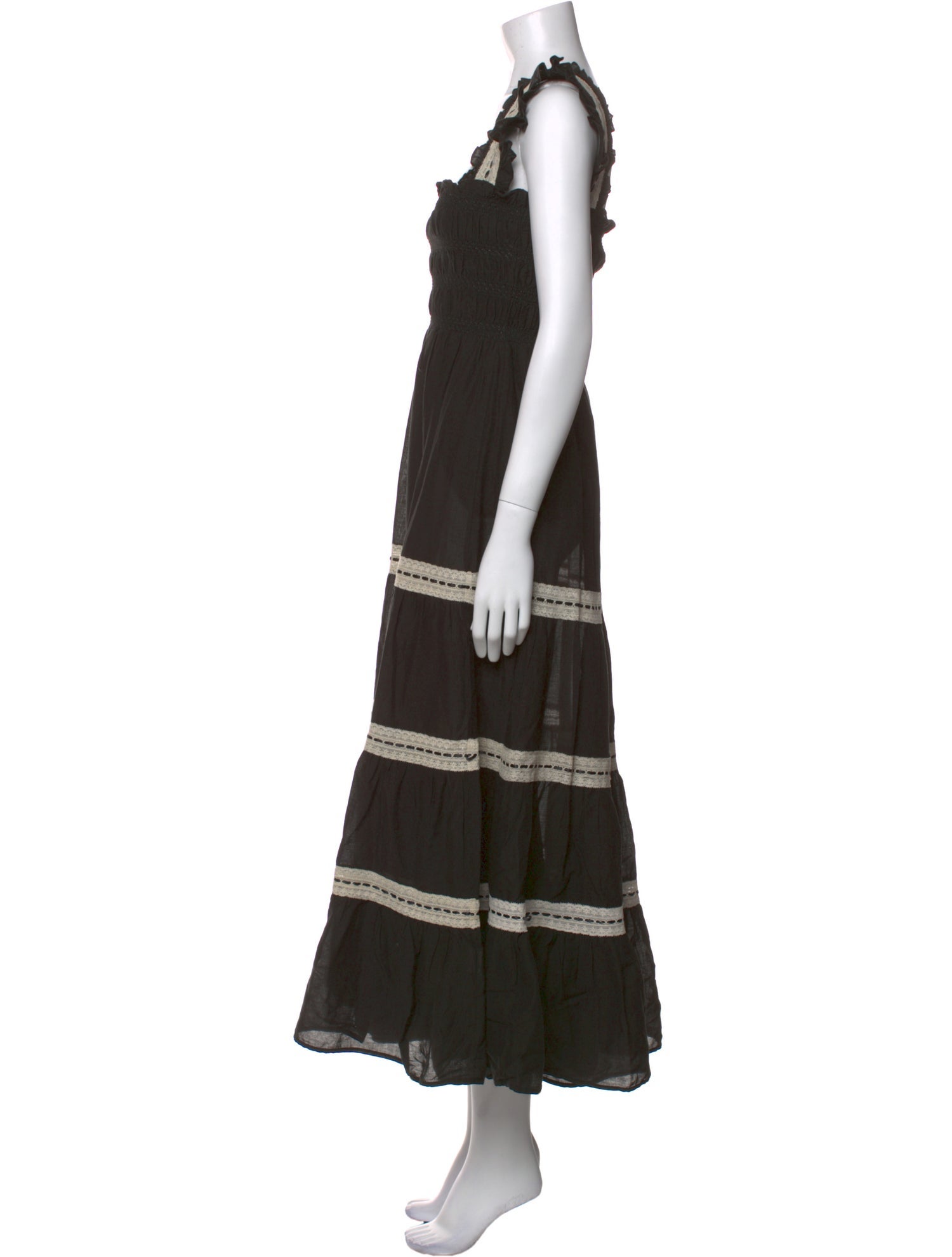 RIXO Striped Long Dress