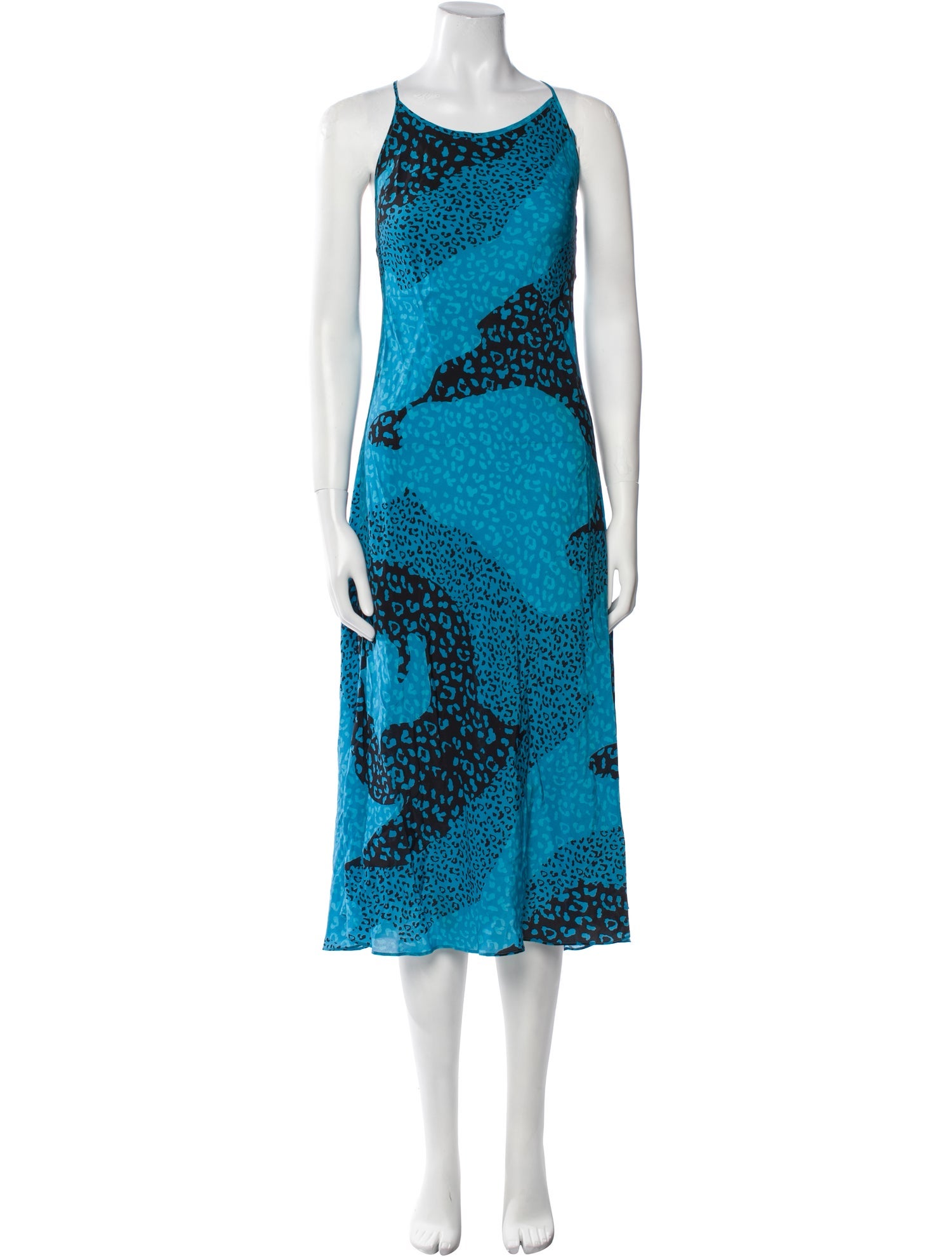 RIXO Silk Midi Length Dress