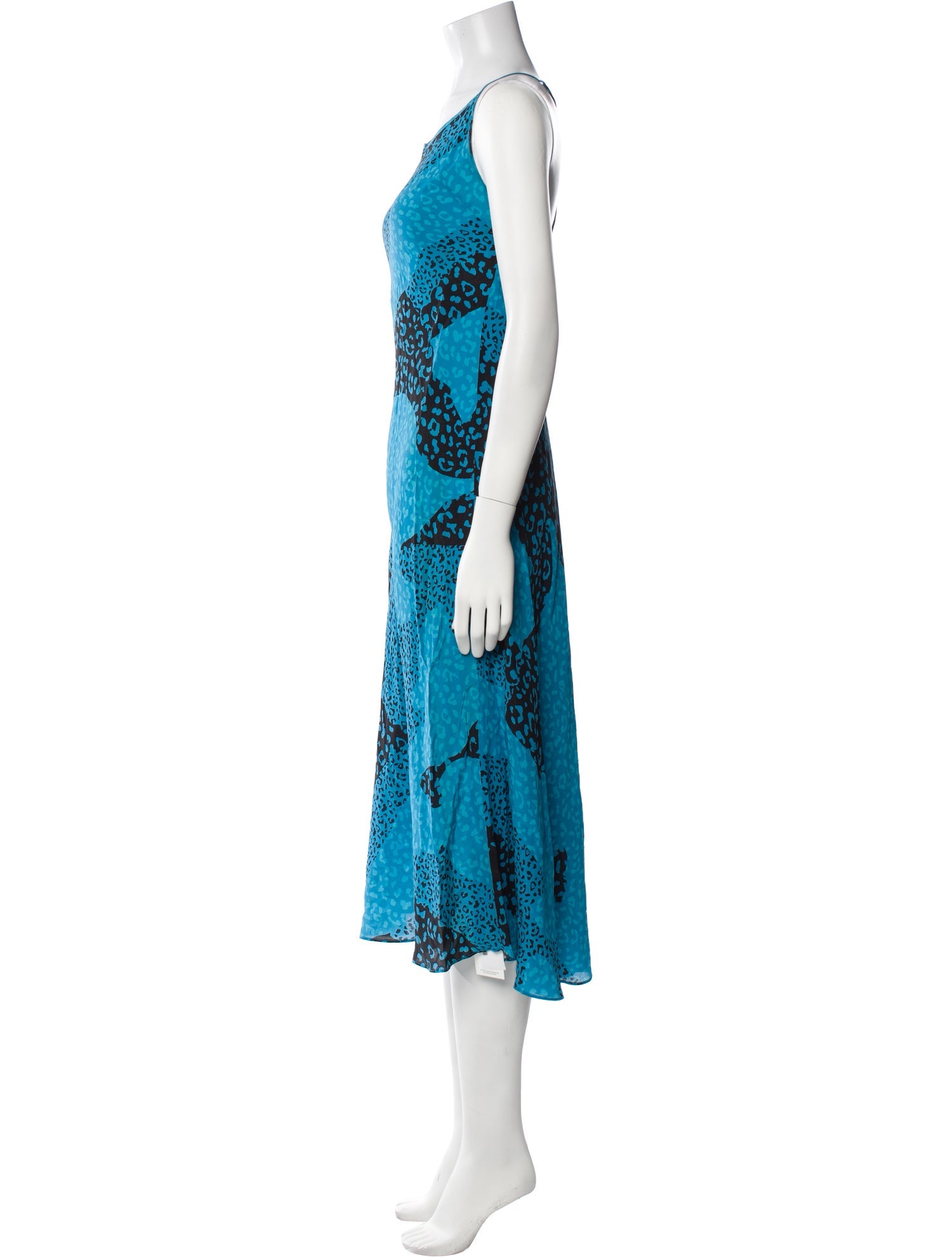 RIXO Silk Midi Length Dress