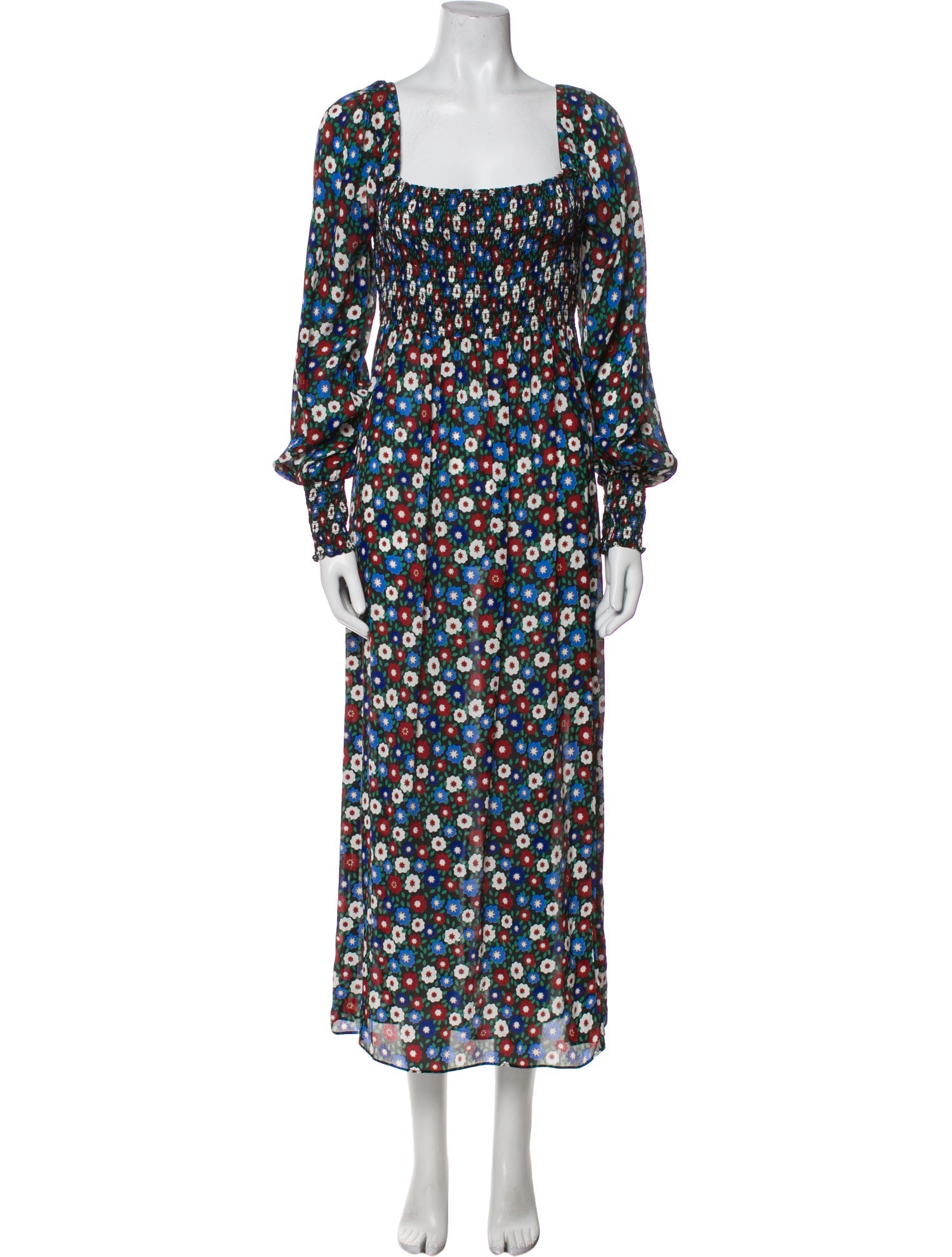 RIXO Floral Print Long Dress
