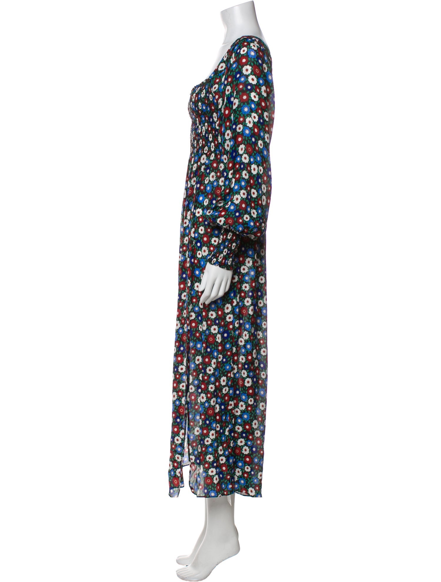 RIXO Floral Print Long Dress