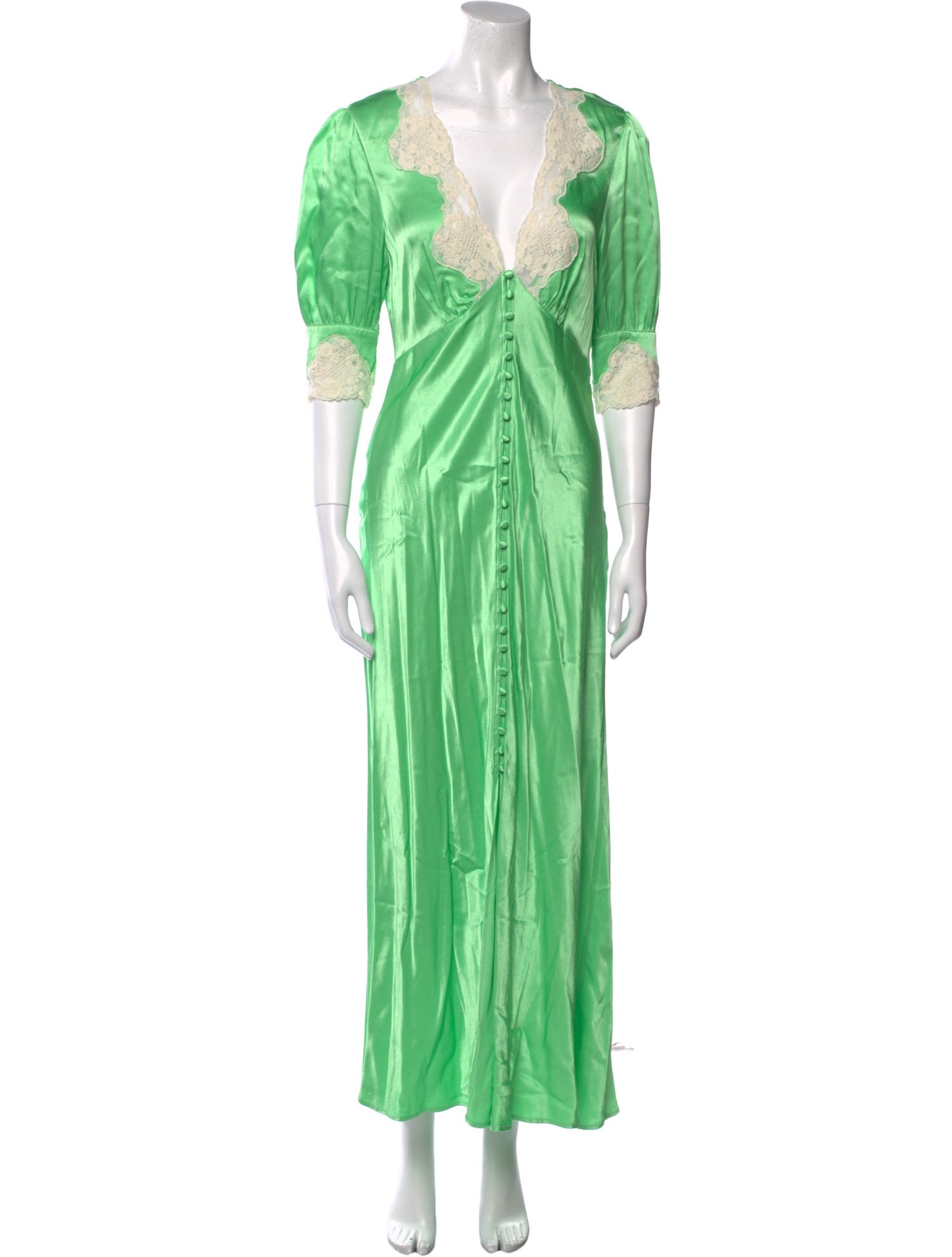 RIXO V-Neck Long Dress