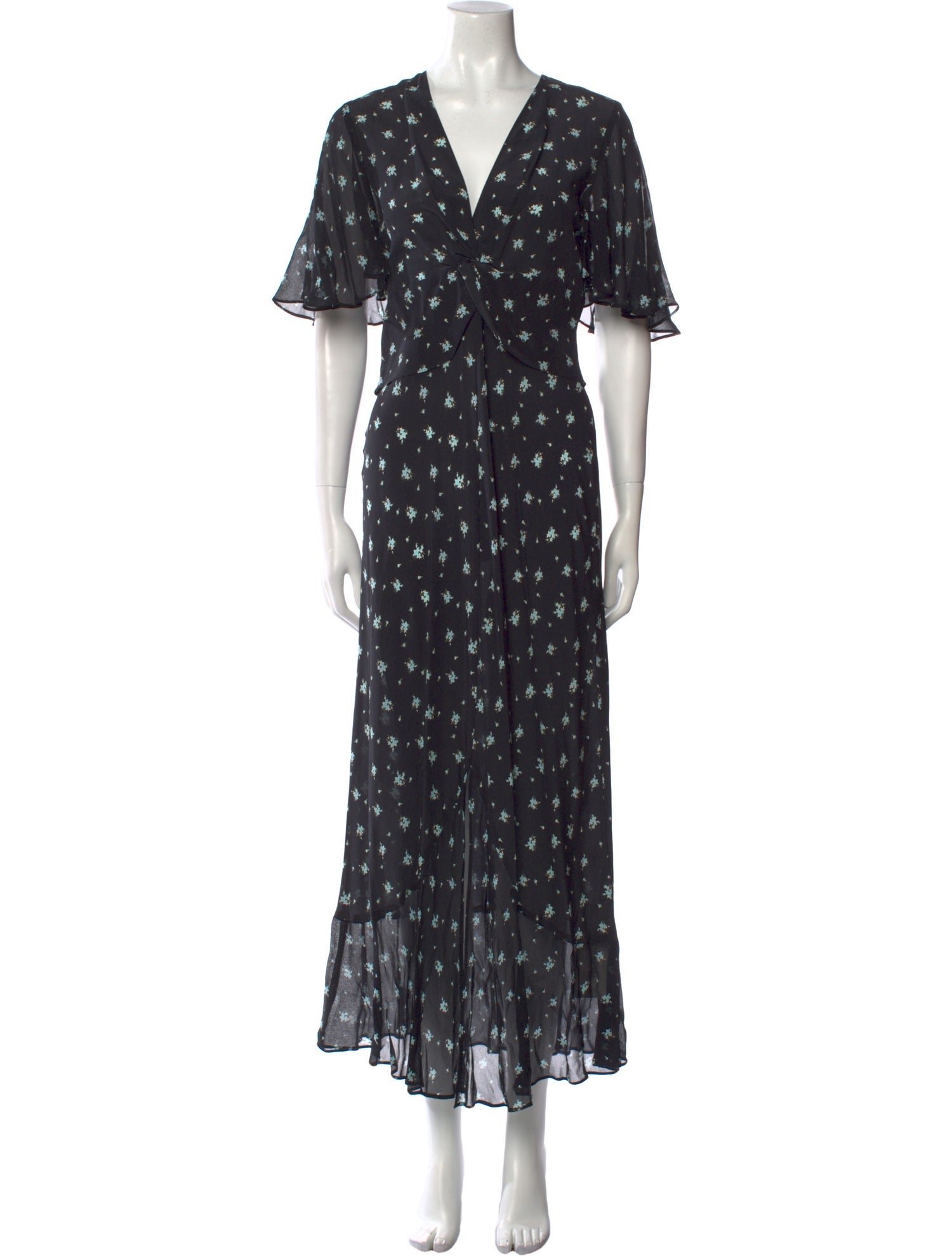 RIXO Silk Long Dress