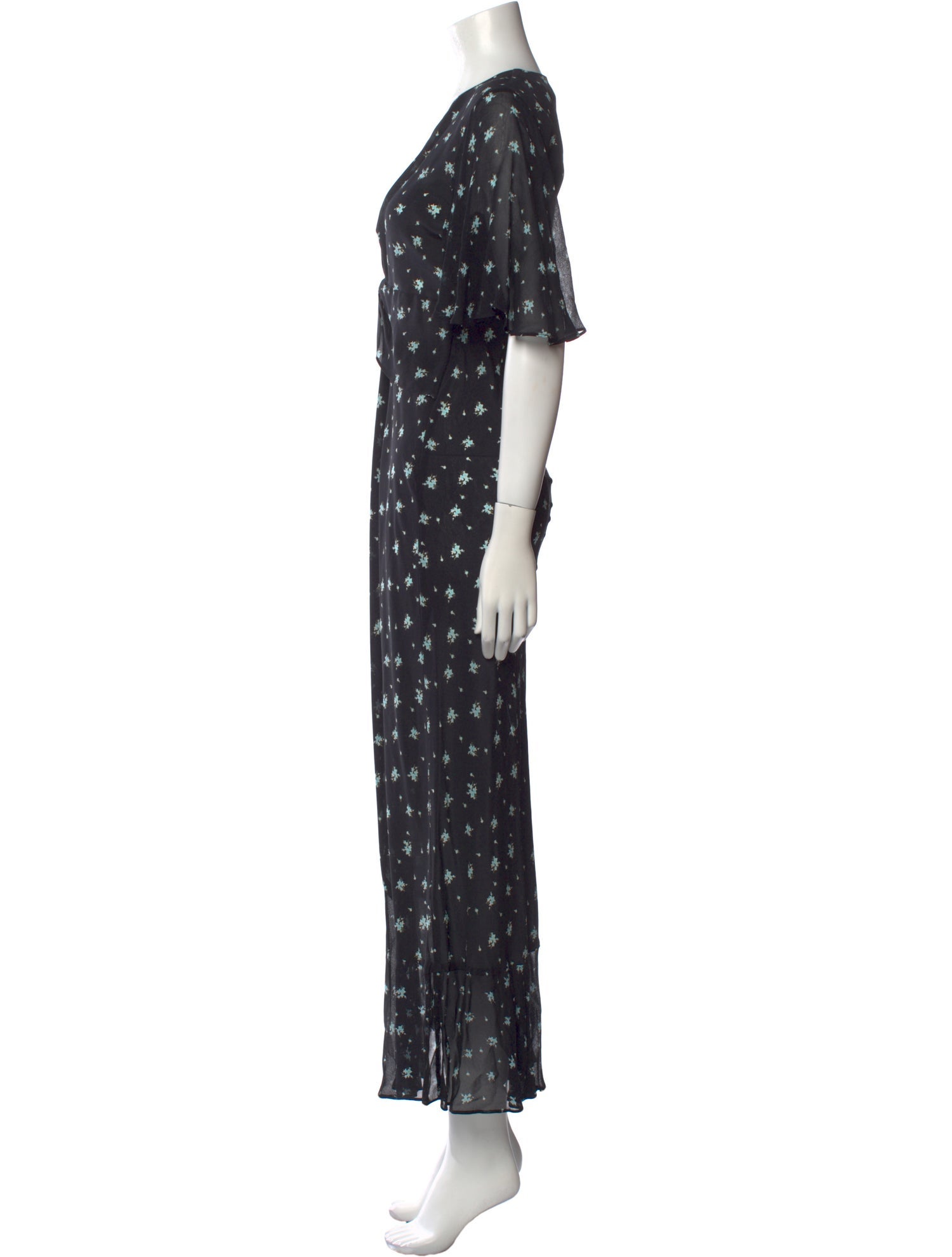 RIXO Silk Long Dress