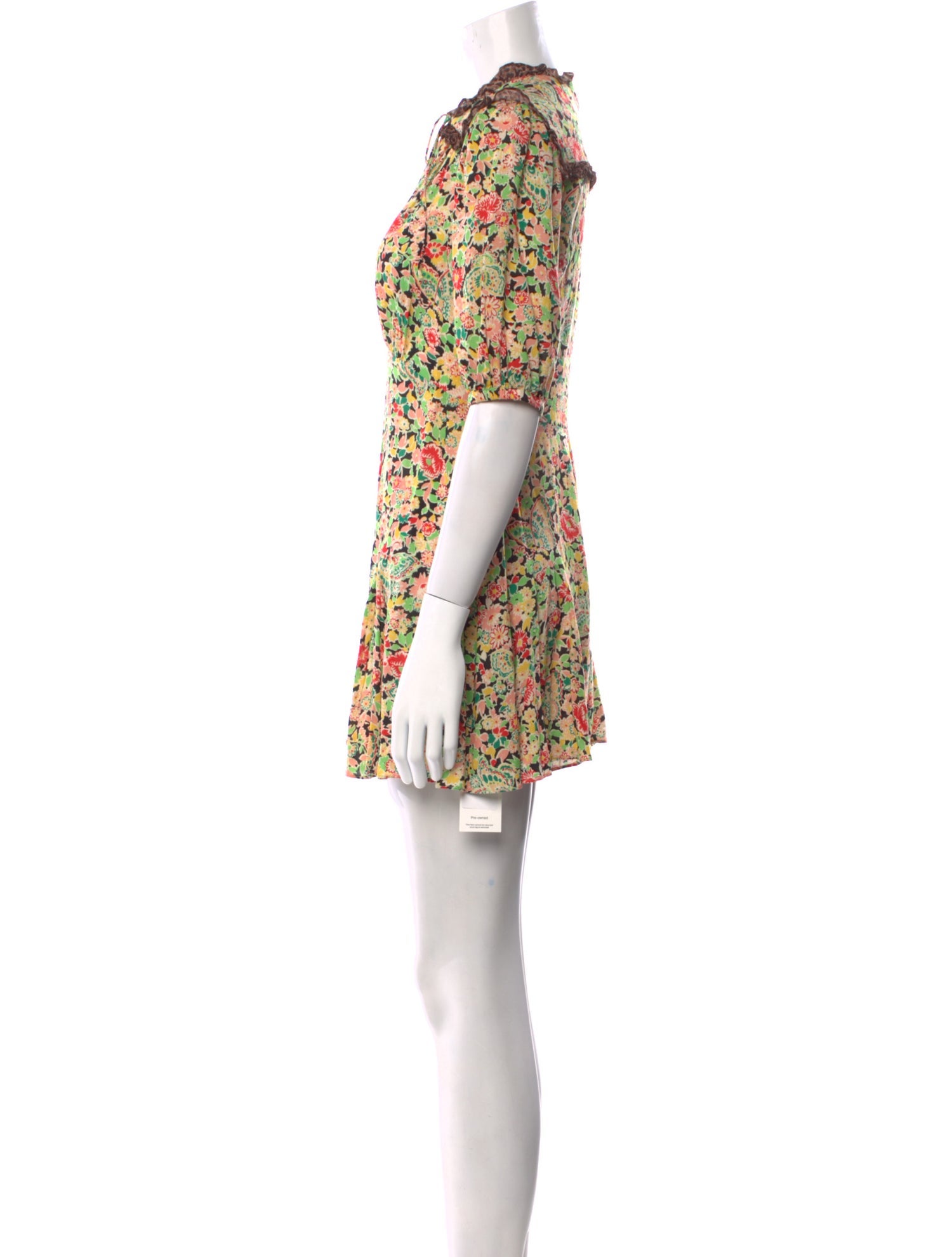 RIXO Floral Print Mini Dress