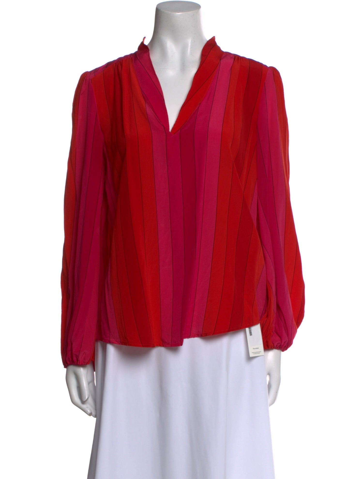 RIXO Silk V-Neck Blouse
