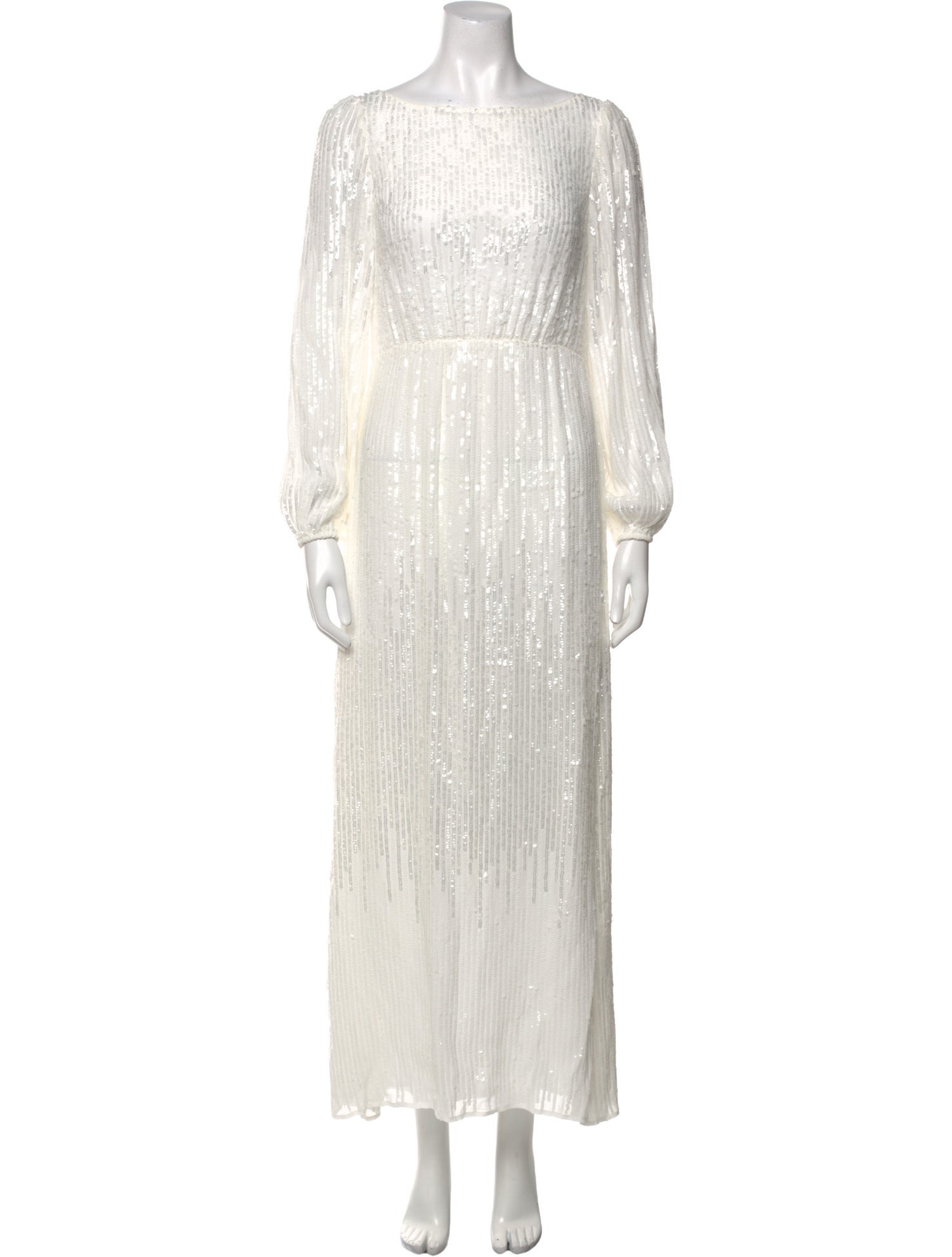 RIXO Bateau Neckline Long Dress